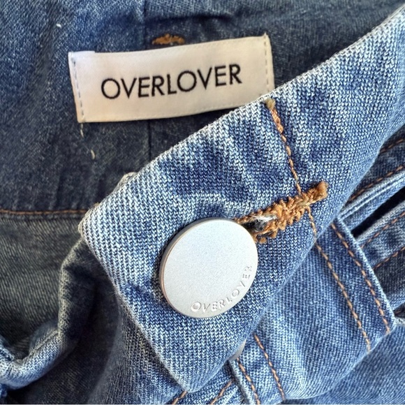 OVERLOVER Denim Tie Waist Jean Shorts M - Picture 10 of 13